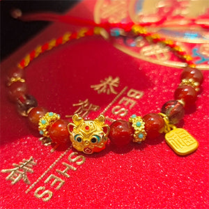 Eymi Adjustable Red String Bracelets Chinese Zodiac Animal Sign 2024 New Year Lucky Dragon Charm Bracelet for Women