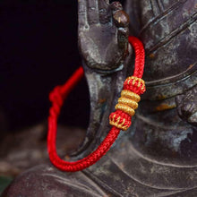 Load image into Gallery viewer, Fashion Women Men Handmade Golden Wire and Red Rope Braided Chinese Lantern Shape Braided Couple Bracelets Lucky Red String Feng Shui Bracelet Distance Friendship Love Jewelry Gifts
