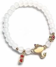 Load image into Gallery viewer, 2025 Year of The Snake Red String Bracelet Lucky Charm Bracelet Jade Strand Stone Beaded Chinese Zodiac Feng Shui Stretch Bracelets for Women Blessing New Year Animal Jewelry