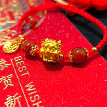 Load image into Gallery viewer, Eymi Adjustable Red String Bracelets Chinese Zodiac Animal Sign 2024 New Year Lucky Dragon Charm Bracelet for Women
