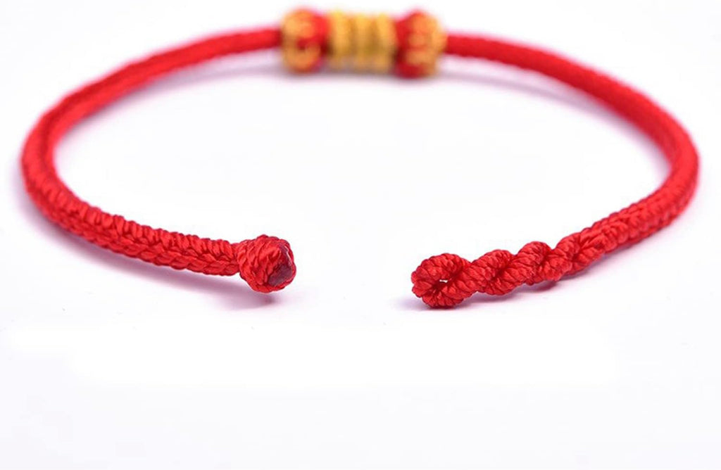 Fashion Women Men Handmade Golden Wire and Red Rope Braided Chinese Lantern Shape Braided Couple Bracelets Lucky Red String Feng Shui Bracelet Distance Friendship Love Jewelry Gifts