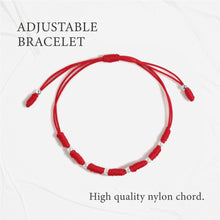 Load image into Gallery viewer, Powerful 7 Knots String Bracelet with 8 Sterling Silver 925 Beads for Protection, Evil Eye and Good Luck,Thread/Amulet for prosperity and success. Talisman for Womens, Mens.