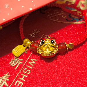 Eymi Adjustable Red String Bracelets Chinese Zodiac Animal Sign 2024 New Year Lucky Dragon Charm Bracelet for Women