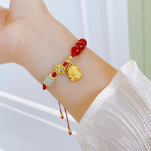 Load image into Gallery viewer, Eymi Adjustable Red String Bracelets Chinese Zodiac Animal Sign 2024 New Year Lucky Dragon Charm Bracelet for Women