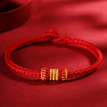 Load image into Gallery viewer, Fashion Women Men Handmade Golden Wire and Red Rope Braided Chinese Lantern Shape Braided Couple Bracelets Lucky Red String Feng Shui Bracelet Distance Friendship Love Jewelry Gifts