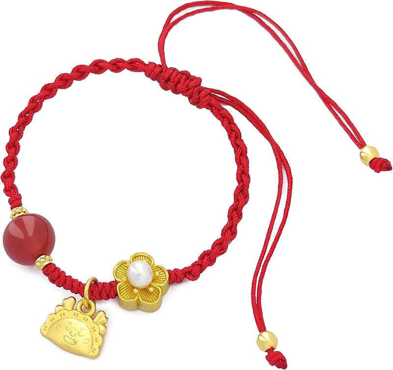 Eymi Adjustable Red String Bracelets Chinese Zodiac Animal Sign 2024 New Year Lucky Dragon Charm Bracelet for Women