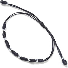 Load image into Gallery viewer, Powerful 7 Knots String Bracelet with 8 Sterling Silver 925 Beads for Protection, Evil Eye and Good Luck,Thread/Amulet for prosperity and success. Talisman for Womens, Mens.