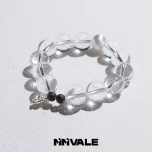 Load image into Gallery viewer, Secret Valley · [Empty Mountain Ashes] Original Design Bright Silver Brushed Cat Eye White Crystal Reduced True Fragrance Hand String MMSG8202 · 16.5