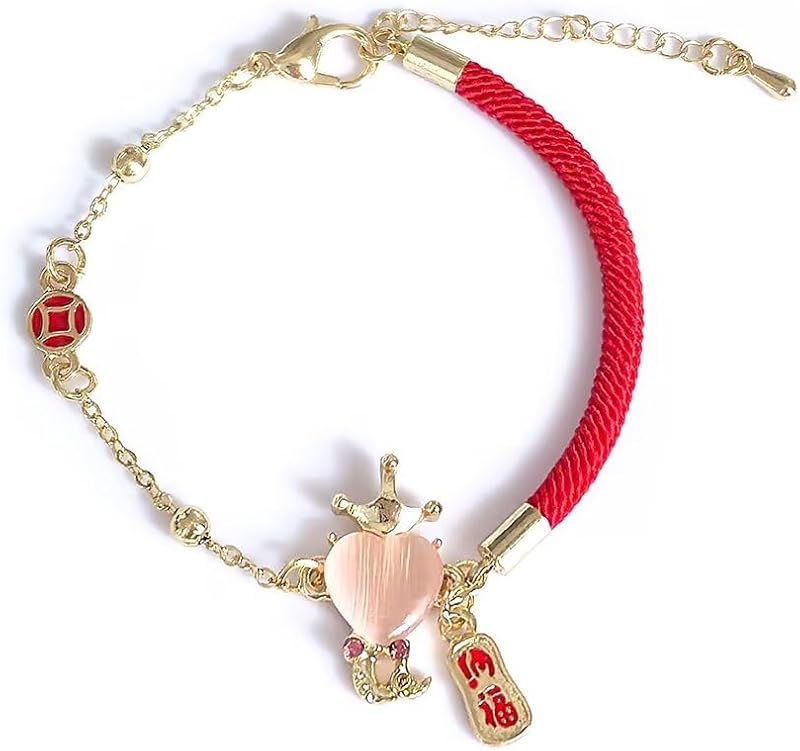 2025 Year of The Snake Red String Bracelet Lucky Charm Bracelet Jade Strand Stone Beaded Chinese Zodiac Feng Shui Stretch Bracelets for Women Blessing New Year Animal Jewelry