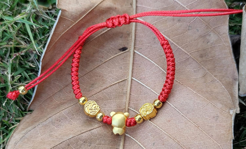 TEMICO Adjustable Handmade Red String Rope Bracelet for Women Zodiac Animal Lucky Tiger Charm Bracelets New Year Birthday Amulet Gift