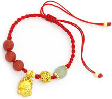 Load image into Gallery viewer, Eymi Adjustable Red String Bracelets Chinese Zodiac Animal Sign 2024 New Year Lucky Dragon Charm Bracelet for Women