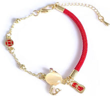 Load image into Gallery viewer, 2025 Year of The Snake Red String Bracelet Lucky Charm Bracelet Jade Strand Stone Beaded Chinese Zodiac Feng Shui Stretch Bracelets for Women Blessing New Year Animal Jewelry
