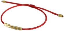 Load image into Gallery viewer, Handmade Waterproof Nautical Cord and Brass Beads Adjustable Bracelet for Men and Women Red, Large