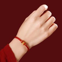 Load image into Gallery viewer, Fashion Women Men Handmade Golden Wire and Red Rope Braided Chinese Lantern Shape Braided Couple Bracelets Lucky Red String Feng Shui Bracelet Distance Friendship Love Jewelry Gifts
